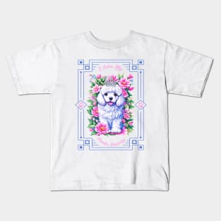 I Love My Poodle Princess Kids T-Shirt